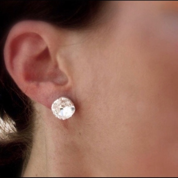 Swarovski Crystal Sterling Silver Post/ Stud Earrings - Picture 7 of 8